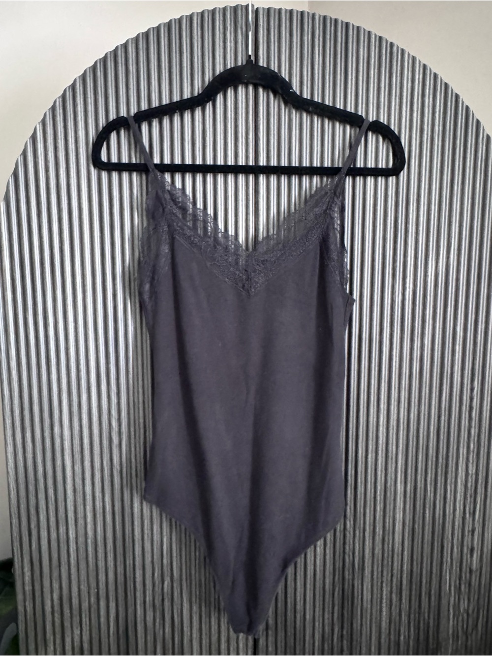A&F Lace Trim Black Cami Bodysuit